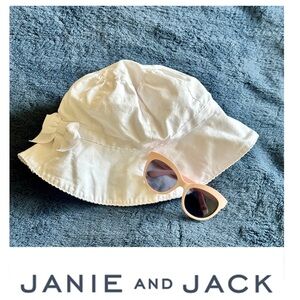 Janie and Jack White Hat with Pink Sunglasses